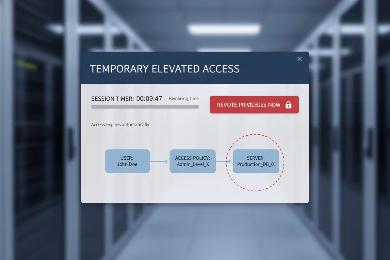 Temporary privileged access session with automatic expiration