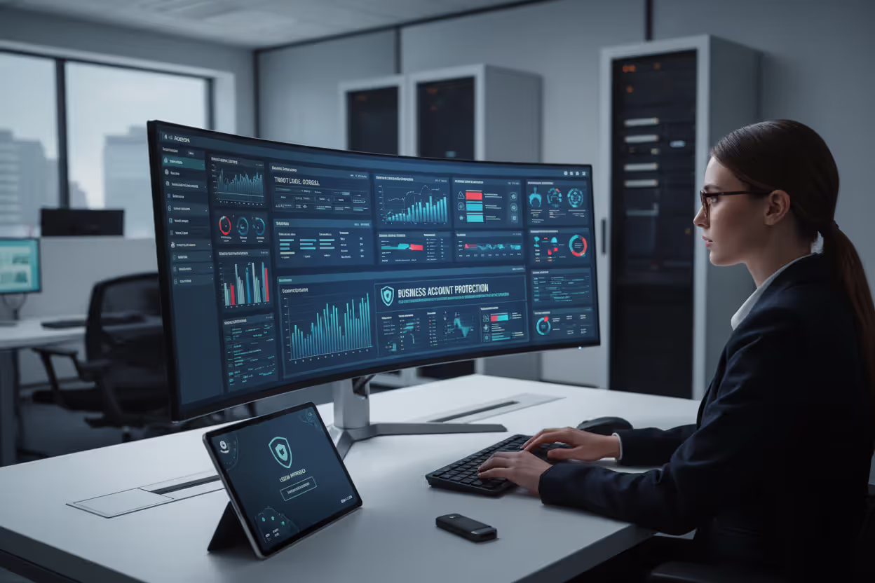 IT security professional managing protected business access with MFA tools