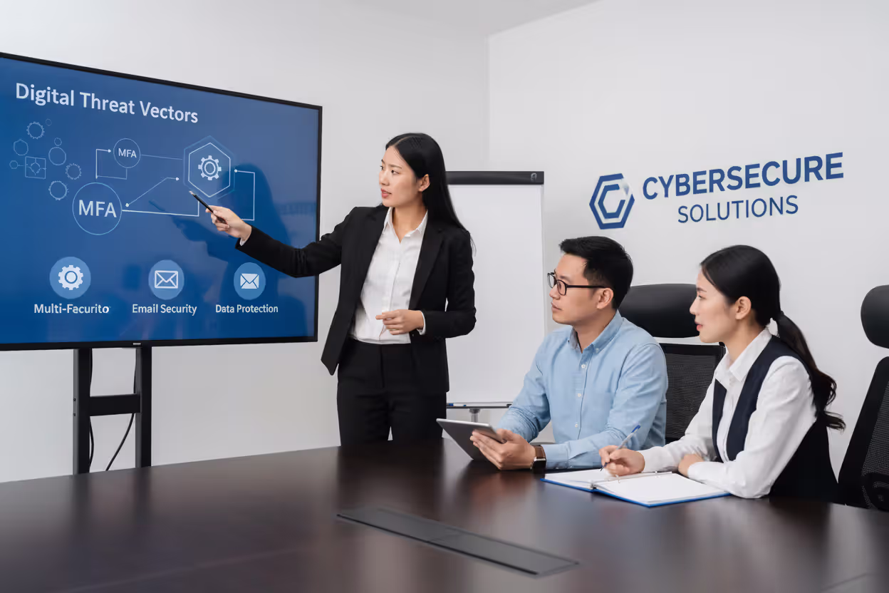 Employees participating in role-based cybersecurity awareness training