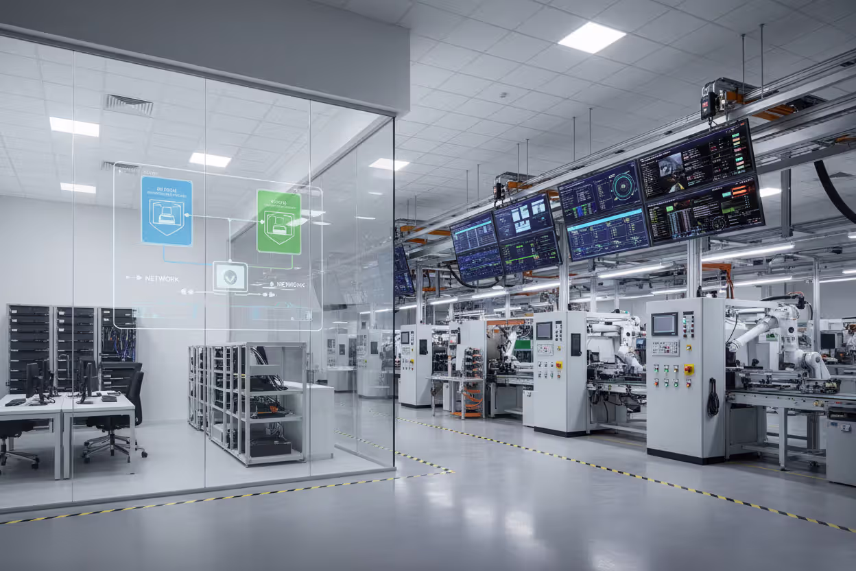 Manufacturing facility with segmented OT and IT security
