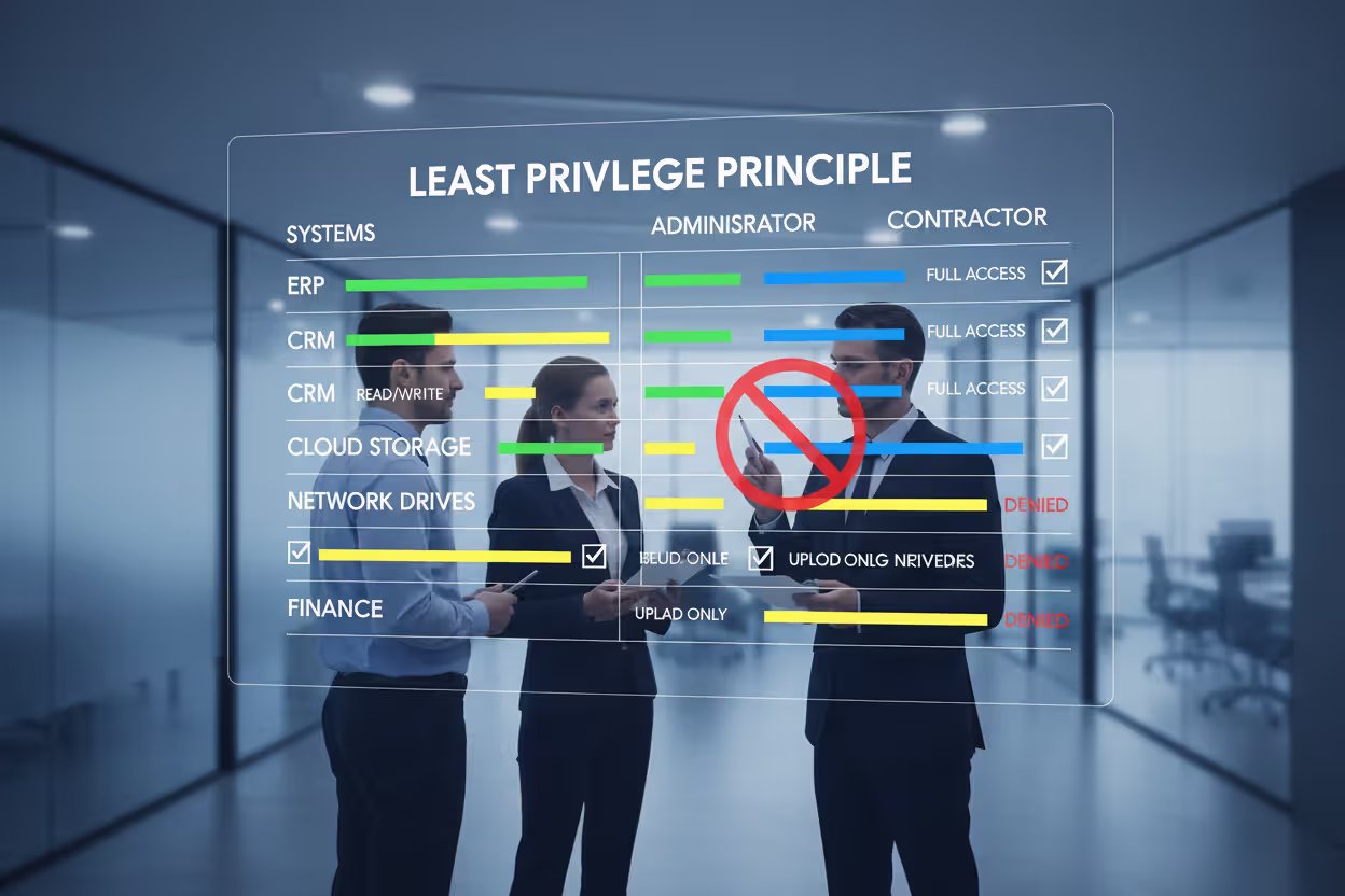 Role-based access control with different permission levels for employees and contractors