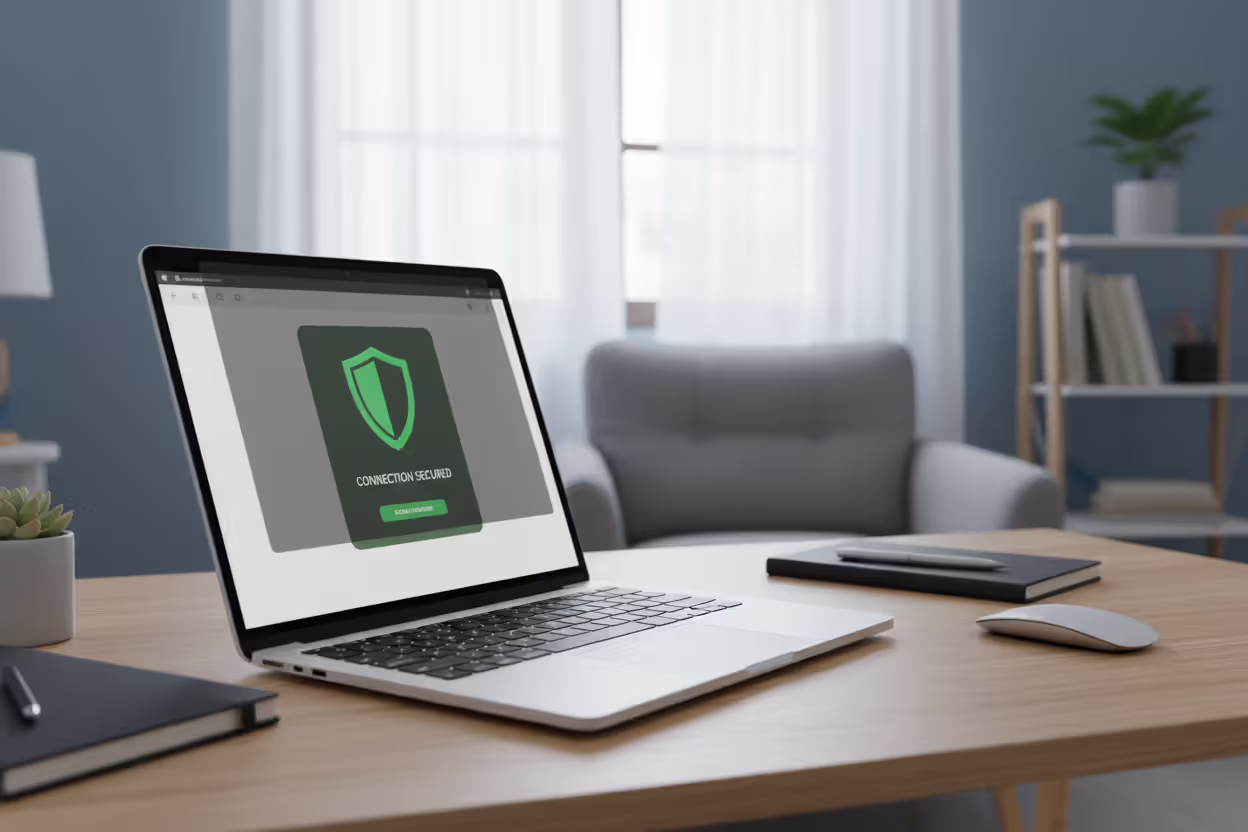 Secure remote work setup in a home office