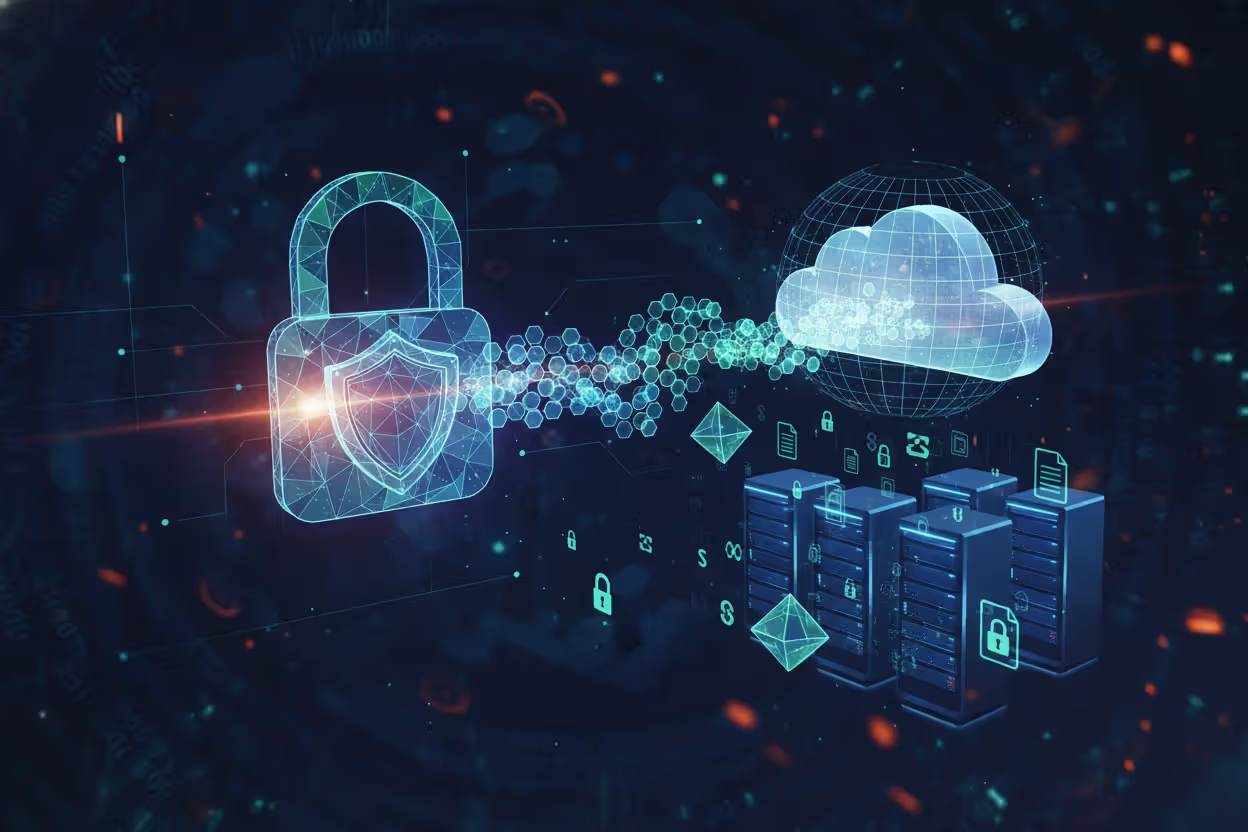 Encrypted data storage and secure data transmission concept