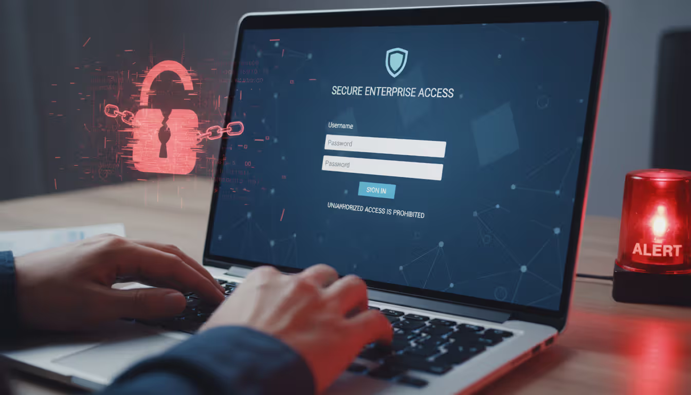 User entering credentials on a fake login page