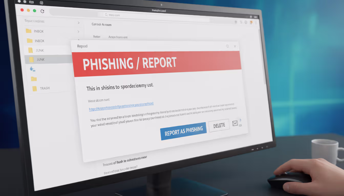 Reporting a phishing email and deleting it from the inbox